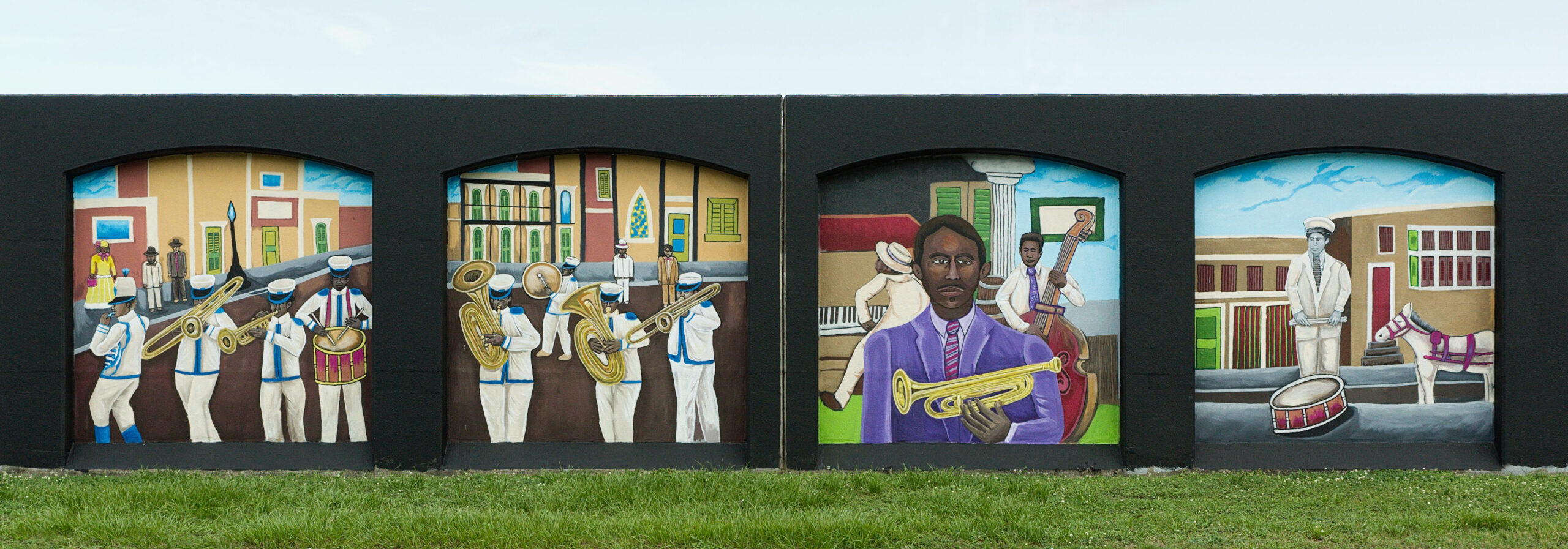 Tchoupitoulas Street Floodwall Mural in New Orleans